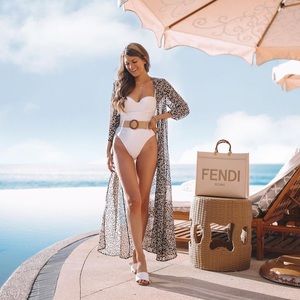 CAITLIN COVINGTON X PINK LILY CABO LEOPARD KIMONO